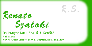 renato szaloki business card