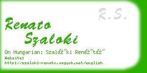 renato szaloki business card